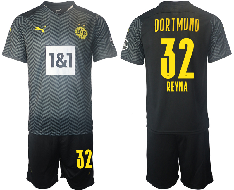 Men 2021-2022 Club Borussia Dortmund away black #32 Soccer Jersey->borussia dortmund jersey->Soccer Club Jersey